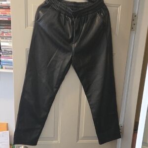 Women's Black Leather Pants